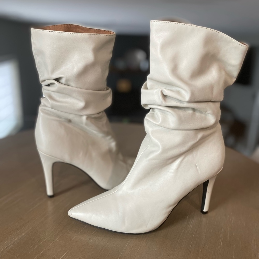 Jeffery Campbell off white leather bootie